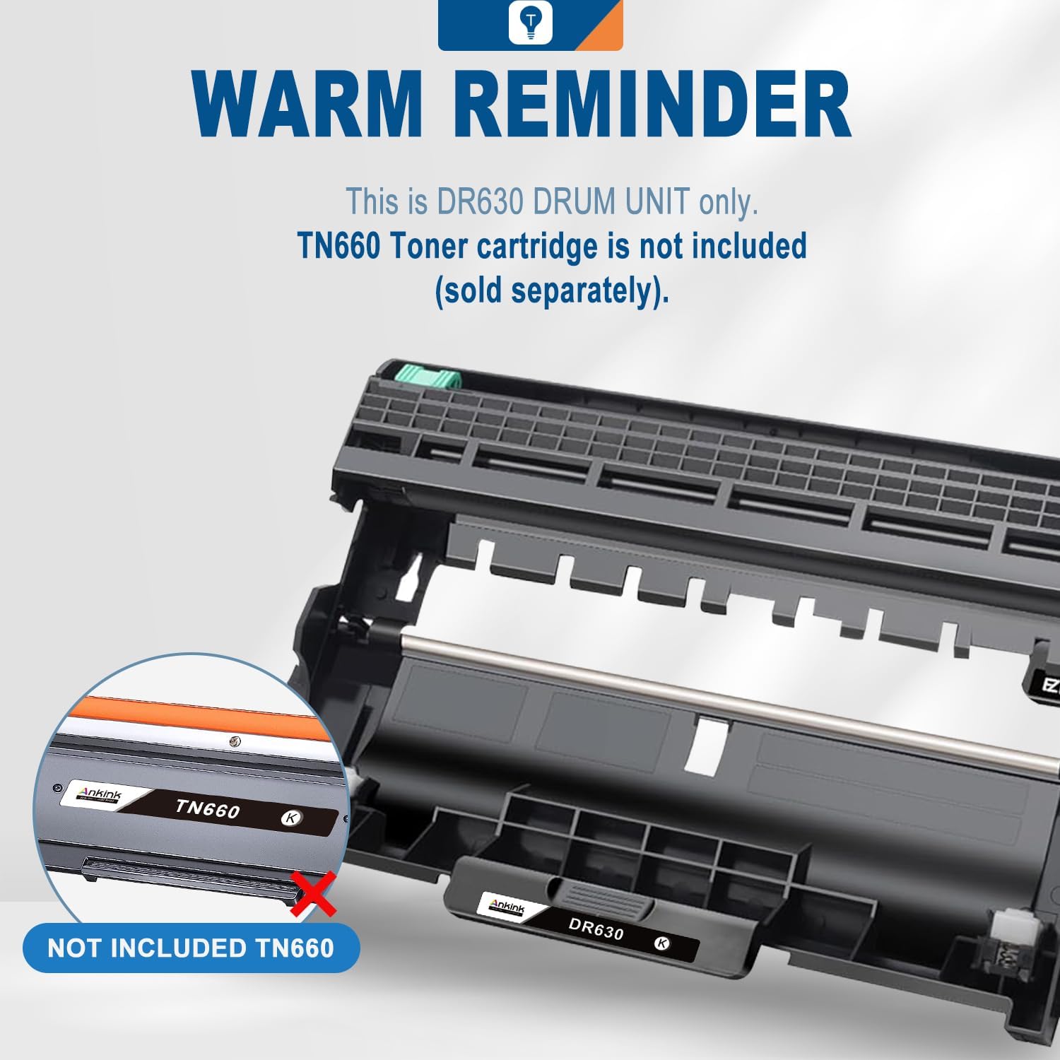 Ankink DR630 Compatible Drum Unit (Not Toner) Replacement for Brother DR-630 DR660 660 for MFC-L2700DW L2720DW L2740DW HL-L2300D L2320D L2340DW L2360DW L2380DW DCP-L2540DW Laser Printer,1 Pack